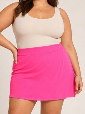 Lane Bryant Plus Size Pink Vibrant Mini Skirt Size 28